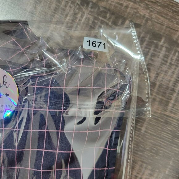 Haley Womens‎ Sleeveless Button Up M Navy Pink Plaid Check Collared Top Golf - Picture 10 of 10